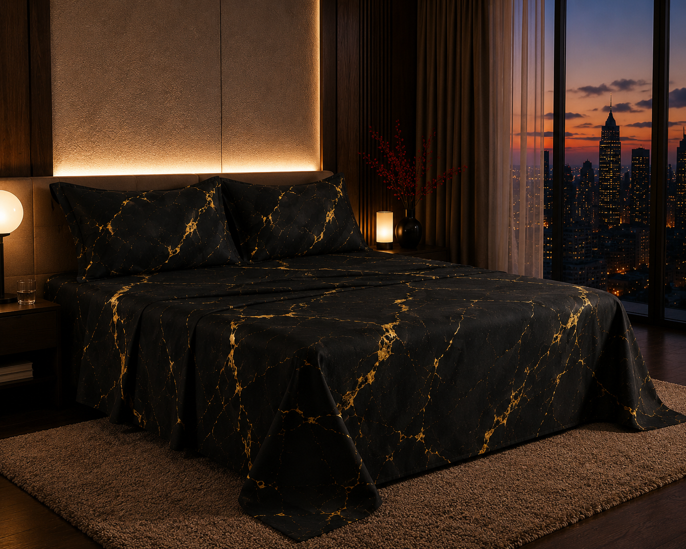 Dreamr Royal Luxury Bedsheet – Obsidian Luxe