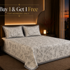 Dreamr Grey Botanical Premium Fitted Bedsheet Set