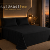 Dreamr Premium Hotel Stripe Fitted Bedsheet Set - Midnight Black