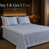 Dreamr Azure Vines Jaipuri Pure South Cotton Flat Bedsheet Set -  Azure Blue