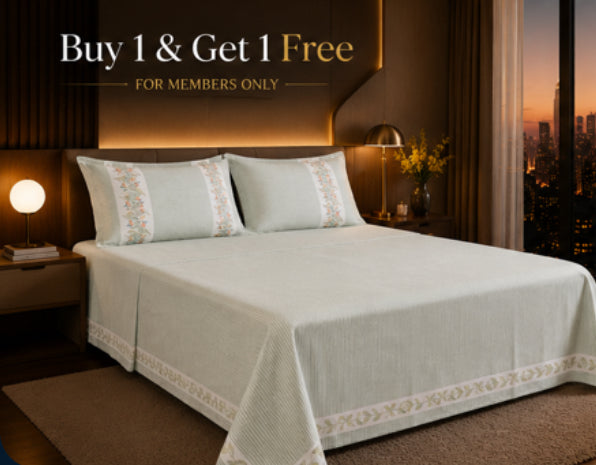 Dreamr Sage Meadow Jaipuri Pure South Cotton Flat Bedsheet Set - Sage Green