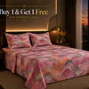 Dreamr Pink Wave Floral Premium Fitted Bedsheet Set