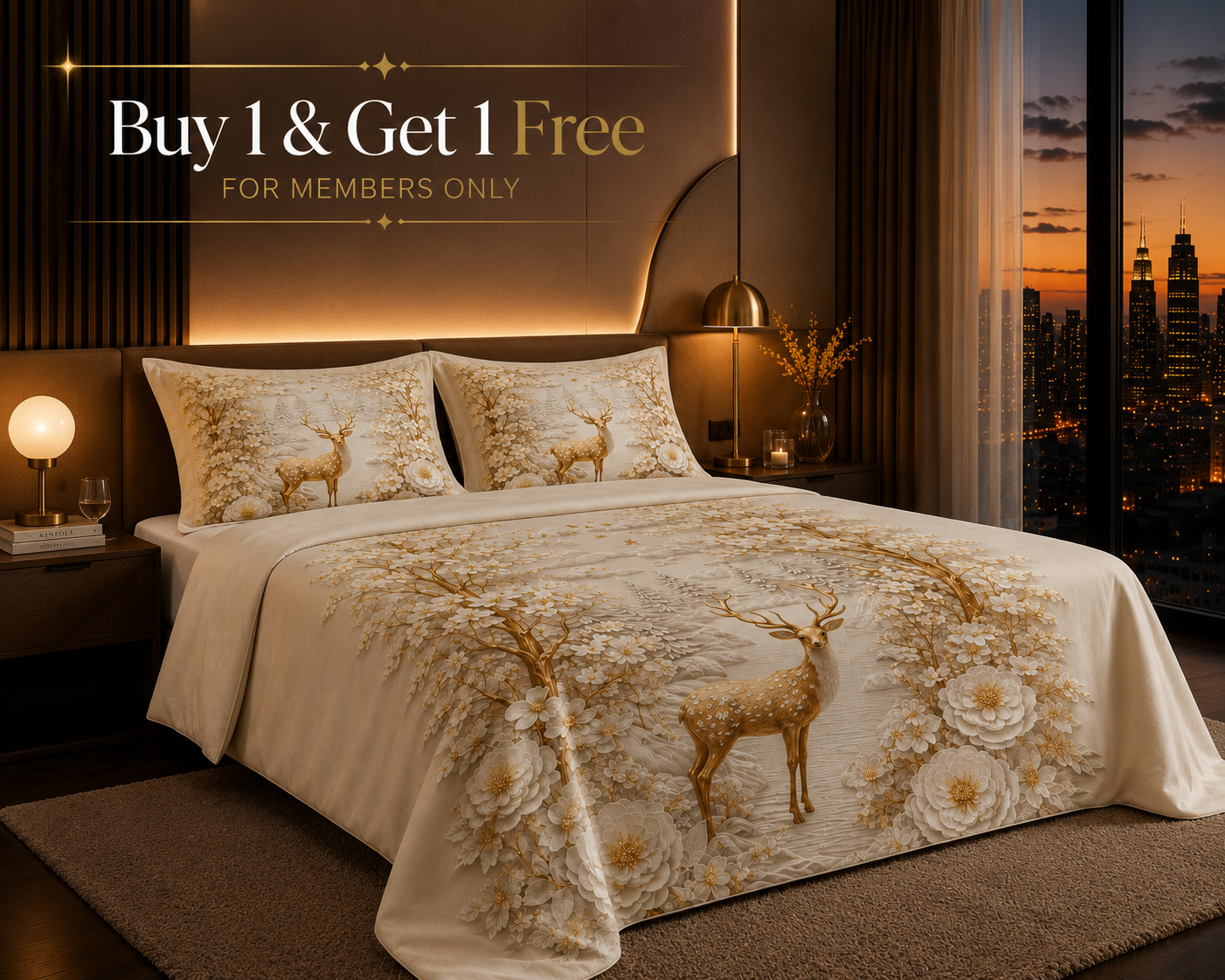 Dreamr DREAMLAND Bedsheet Set - Royal Forest Deer
