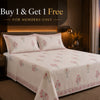 Blush Meadow Handblock Percale Cotton Bedsheet Set