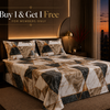 Dreamr Abstract Leaf Premium Fitted Bedsheet Set