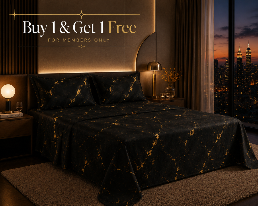 Dreamr Royal Luxury  Bedsheet – Obsidian Luxe
