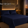 Dreamr Premium Hotel Stripe Fitted Bedsheet Set - Royal Blue