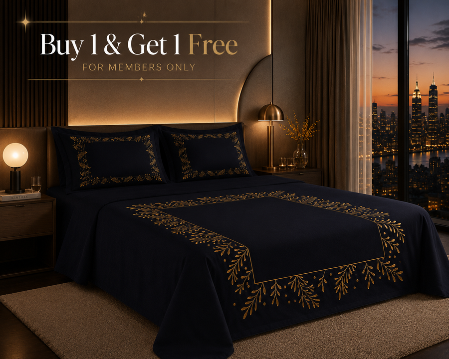 Dreamr Royal Luxury  Bedsheet – Midnight Majesty