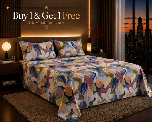 Dreamr Marble Geometry Premium Fitted Bedsheet Set