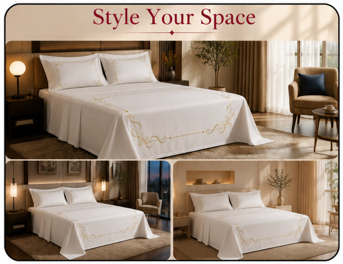 Dreamr Royal Luxury  Bedsheet – Imperial Ivory