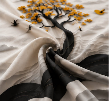 Dreamr DREAMLAND Bedsheet Set - Golden Blossom Tree