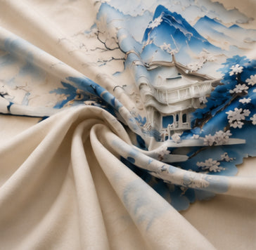 Dreamr DREAMLAND Bedsheet Set - Azure Serenity Pavilion