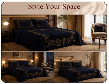 Dreamr Royal Luxury  Bedsheet – Midnight Majesty