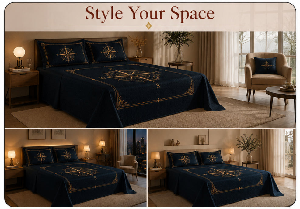 Dreamr Royal Luxury  Bedsheet – Imperial Compass