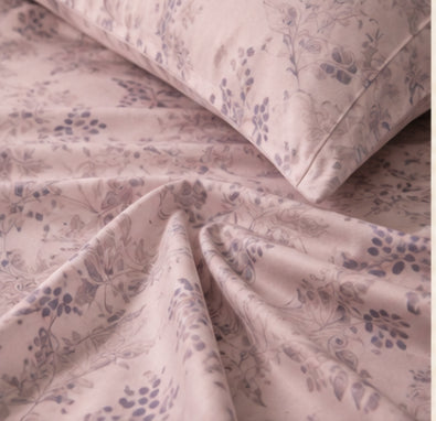Dreamr Soft Botanical Blush Premium Fitted Bedsheet Set