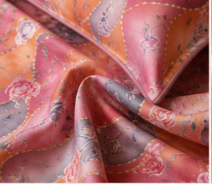Dreamr Pink Wave Floral Premium Fitted Bedsheet Set