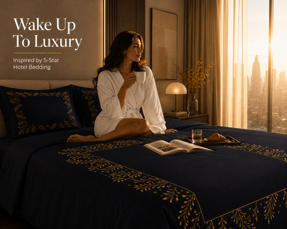 Dreamr Royal Luxury  Bedsheet – Midnight Majesty