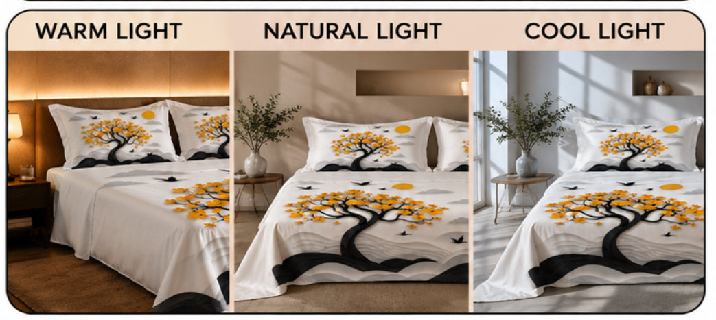 Dreamr DREAMLAND Bedsheet Set - Golden Blossom Tree