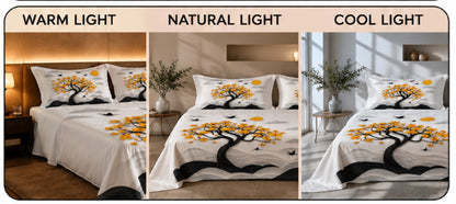 Dreamr DREAMLAND Bedsheet Set - Golden Blossom Tree