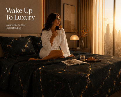 Dreamr Royal Luxury  Bedsheet – Obsidian Luxe