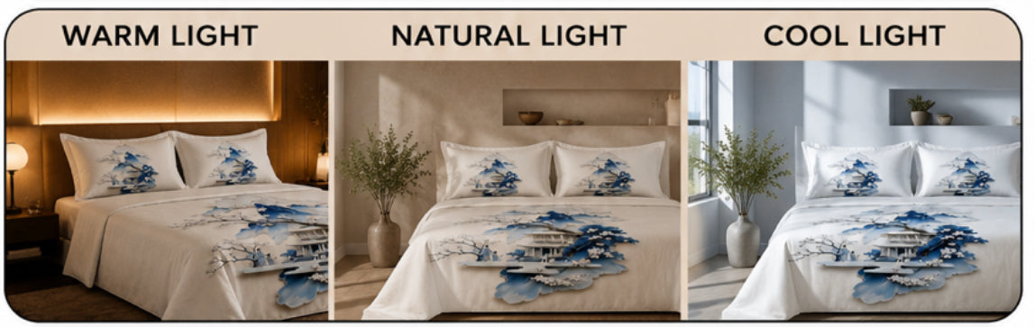 Dreamr DREAMLAND Bedsheet Set - Azure Serenity Pavilion
