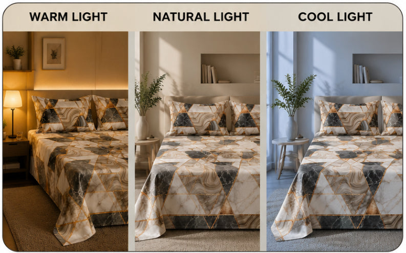 Dreamr Abstract Leaf Premium Fitted Bedsheet Set