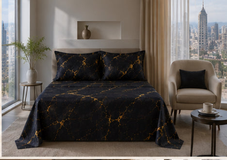 Dreamr Royal Luxury  Bedsheet – Obsidian Luxe