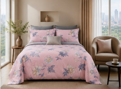Dreamr Pink Blossom Premium Fitted Bedsheet Set