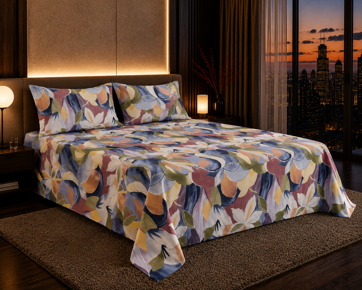 Dreamr Marble Geometry Premium Fitted Bedsheet Set