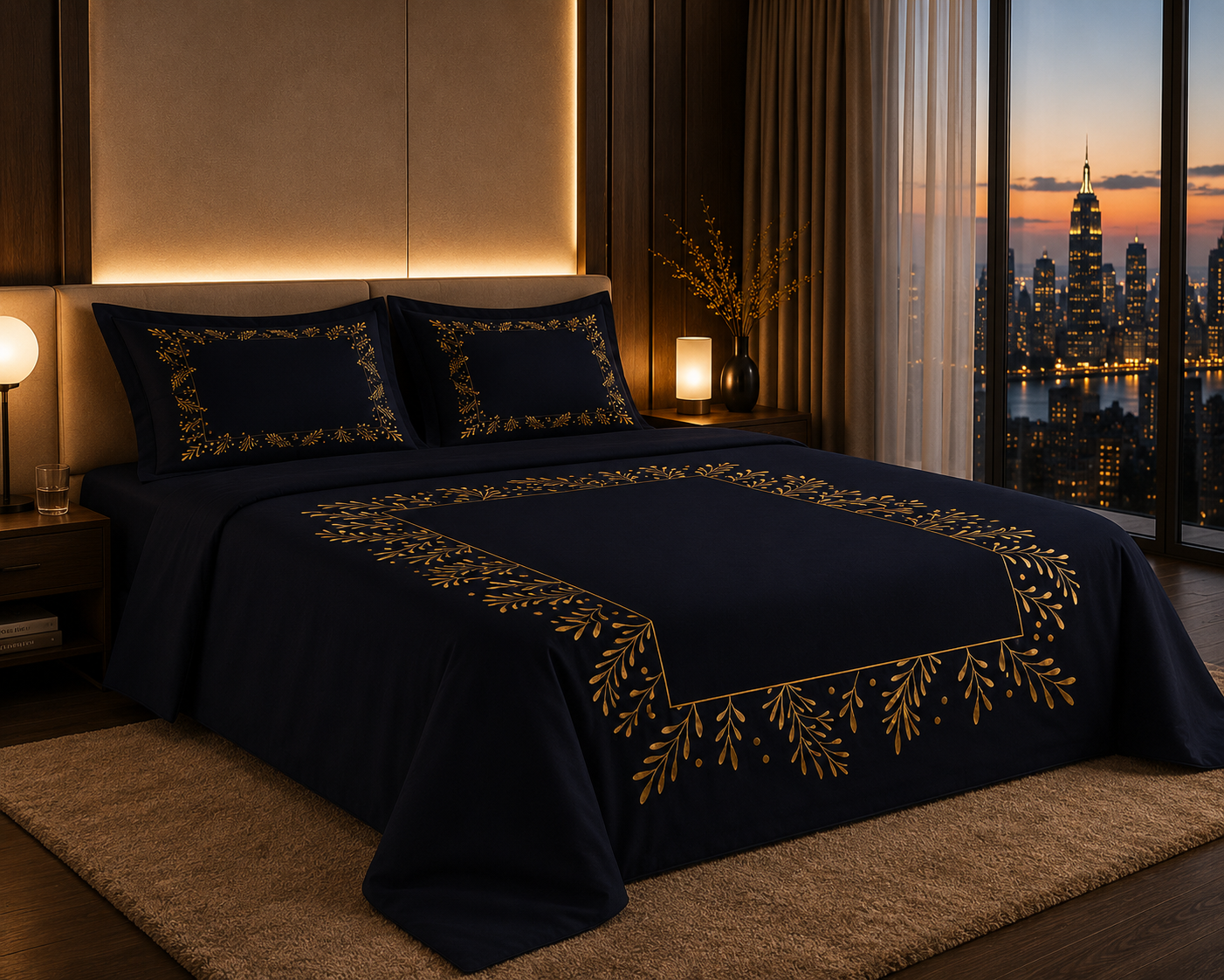 Dreamr Royal Luxury  Bedsheet – Midnight Majesty