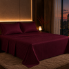 Dreamr Premium Hotel Stripe Fitted Bedsheet Set - Burgundy Wine