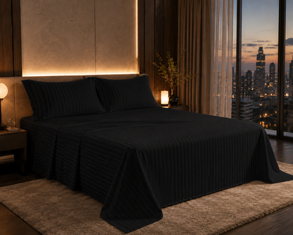 Dreamr Premium Hotel Stripe Fitted Bedsheet Set