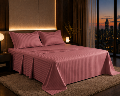 Dreamr Premium Hotel Stripe Fitted Bedsheet Set
