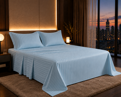 Dreamr Premium Hotel Stripe Fitted Bedsheet Set