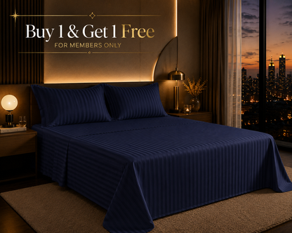 Dreamr Premium Hotel Stripe Fitted Bedsheet Set 4