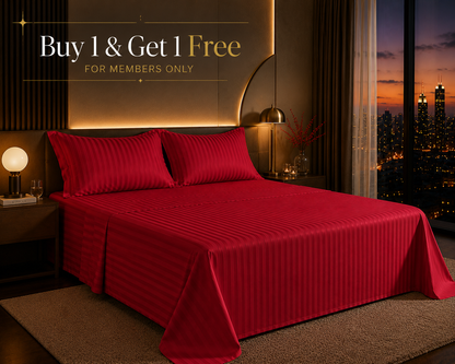 Dreamr Premium Hotel Stripe Fitted Bedsheet Set 4