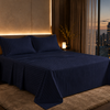Dreamr Premium Hotel Stripe Fitted Bedsheet Set - Royal Blue