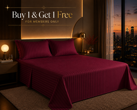 Dreamr Premium Hotel Stripe Fitted Bedsheet Set 4