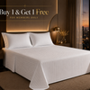 Dreamr Premium Hotel Stripe Fitted Bedsheet Set - Pure White