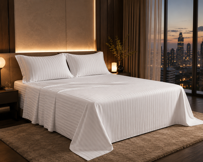 Dreamr Premium Hotel Stripe Fitted Bedsheet Set
